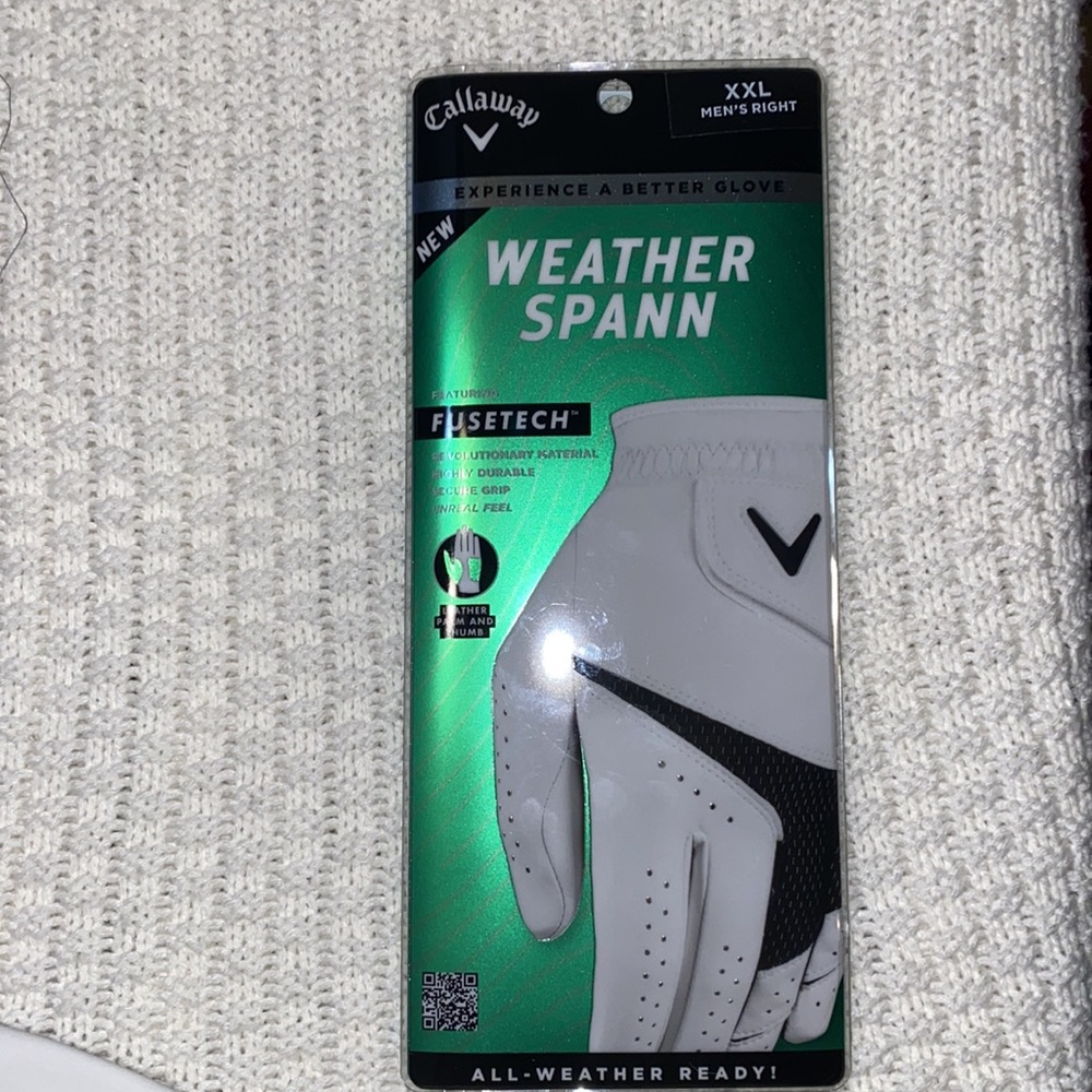 Callaway Golf Glove Weather Spann Leather Palm and Thumb XXL Men’s Right